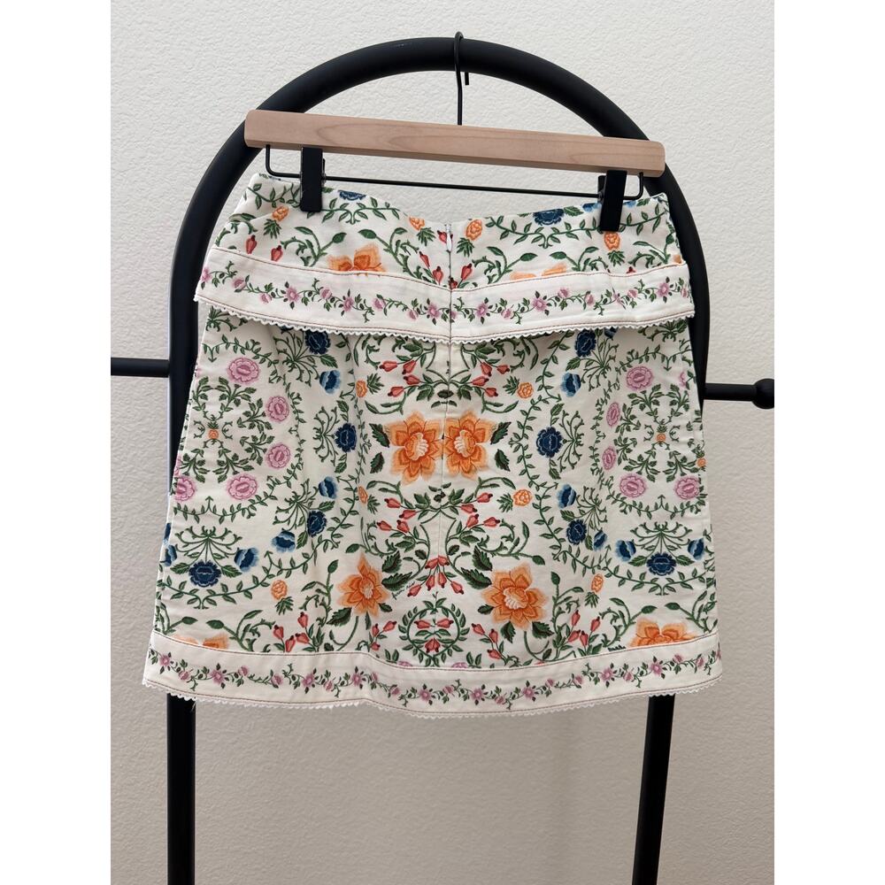 Farm Rio NEW Off-White Folk Floral Mini Skirt- Med (28) - Picture 2 of 7